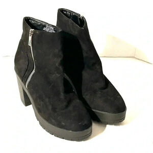 French Connection Shoes Womens Size 9 Jasmine Zip Ankle Boots Vegan Suede Black